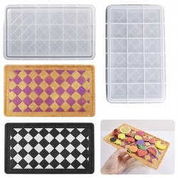 Rhombus Pattern Silicone Tray Molds with Edges