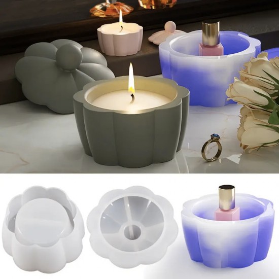 Flower Shaped Candle Jar Resin Mold