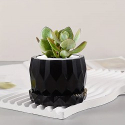 Round Rhombus Faceted Pot Mold