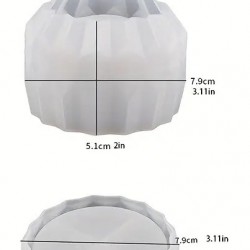 Round Rhombus Faceted Pot Mold