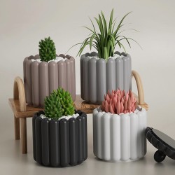 Stripe Pot Candle Holder Mold