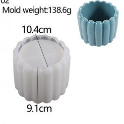 Stripe Pot Candle Holder Mold