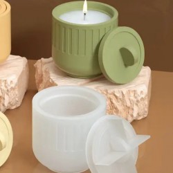 Stripe Pattern Column Candle Jar Mold