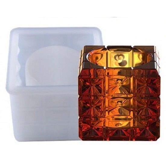 Polka dot Square storage / Tlight Mold
