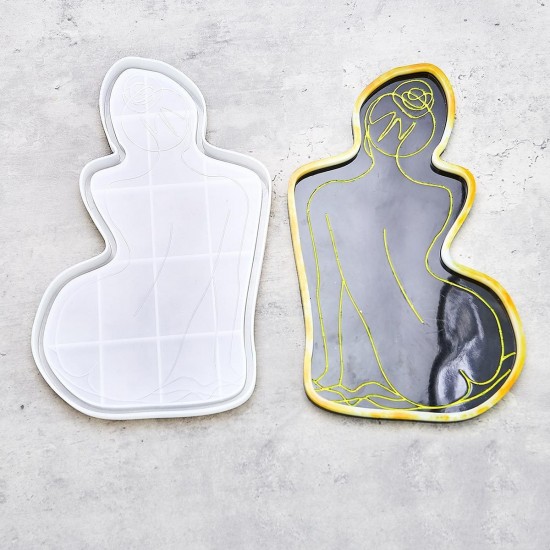 Human Body Abstract Line Dish Silicone Mold
