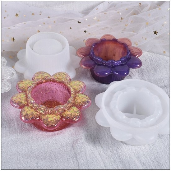 Flower Candle Holder Storage Box Mold