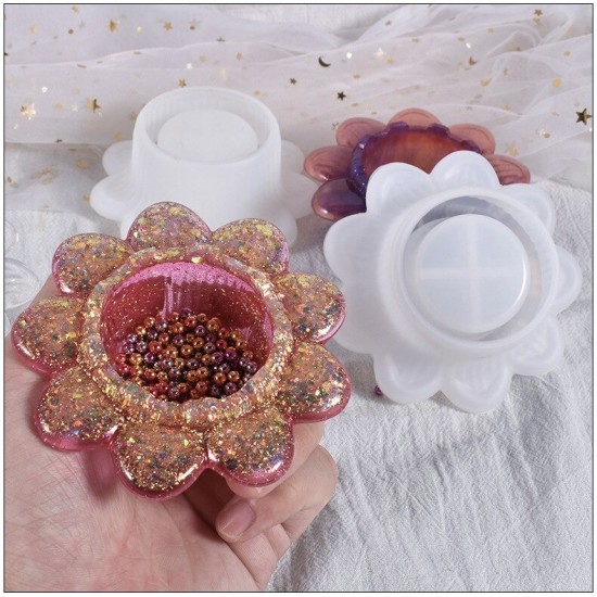Flower Candle Holder Storage Box Mold