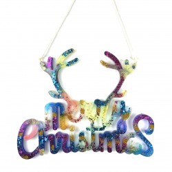 Merry Christmas Reindeer Horn Mold