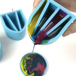 Silicone Split Pouring Cups with Dividers for Resin/Acrylic Paint Pouring