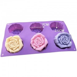 3D Flower Rose Mold - 6 cavity