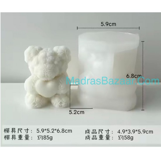 Rose Heart Teddy Mold