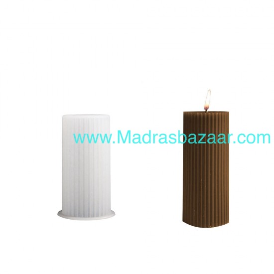 Ribbed Pillar candle Mold