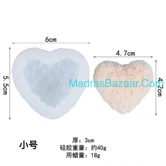 3D Heart Flower Mold