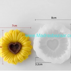 Heart sunflower Candle Mold