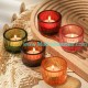 Vertical Striped Glass Candle Cup