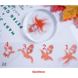 5 Sheets Gold Fish 3D