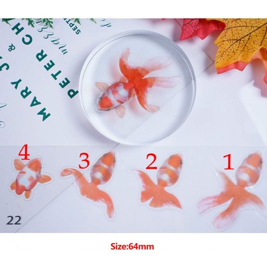 5 Sheets Gold Fish 3D 5 Sheets Gold Fish 3D