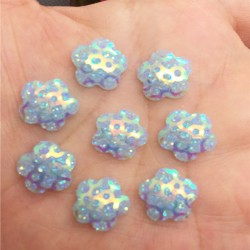 AB Resin flatback Blue flower