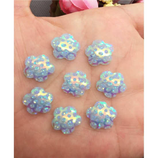 AB Resin flatback Blue flower