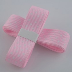Baby pink polka dot grossgrain