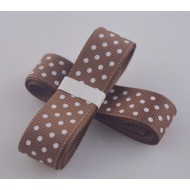 Brown polka dot grossgrain