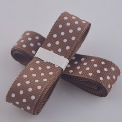 Brown polka dot grossgrain