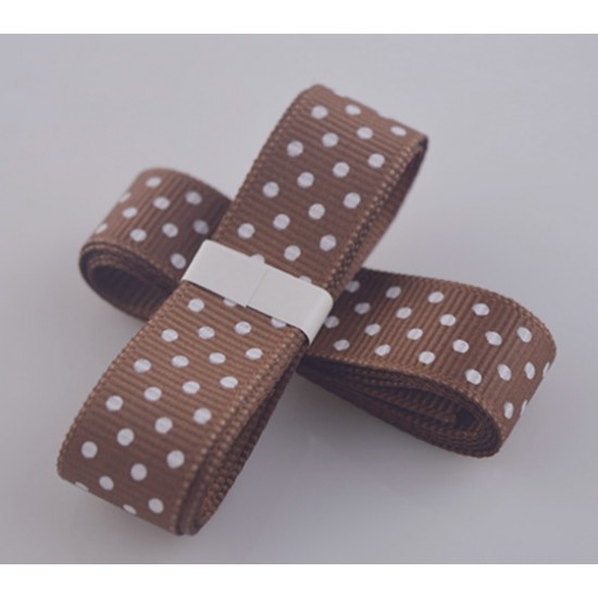Brown polka dot grossgrain
