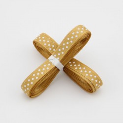 mustard polka dot ribbon