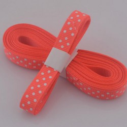 Neon Orange Polka grossgrain