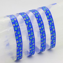 Blue Printed Small Floral Grosgrain