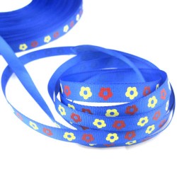 Blue floral ribbon