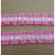 neon pink sequins pleated