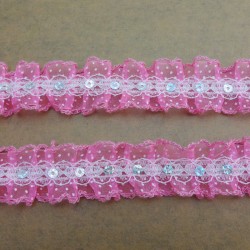 neon pink sequins pleated