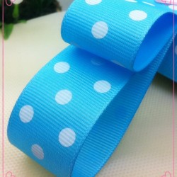 Blue Polka grossgrain