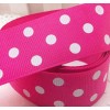 Hot pink Polka grossgrain 