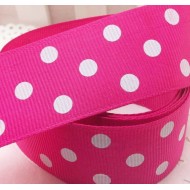 Hot pink Polka grossgrain 