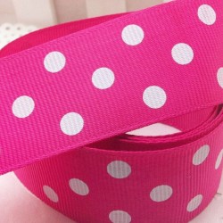 Hot pink Polka grossgrain 