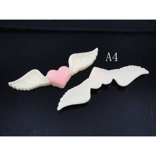 Peach heart with beige Wings 