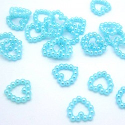 Blue pearl hollow heart 