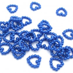 Blue Hollow pearl heart