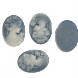 Blue oval lady