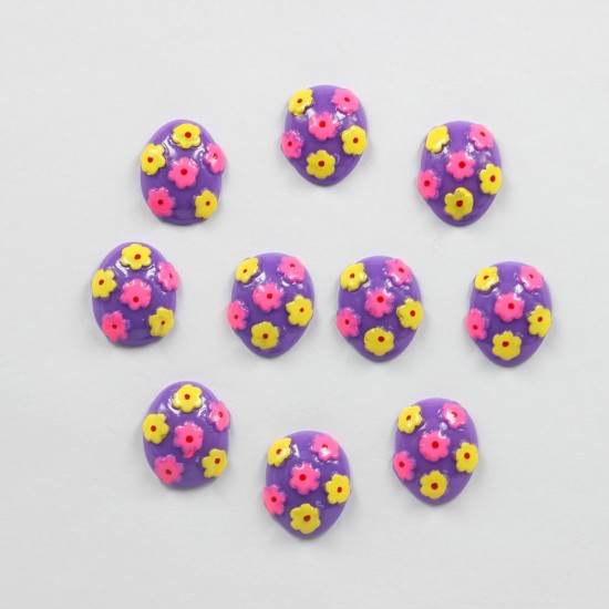 Purple Easter Eggs Colourful Flowers