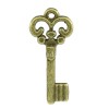 Key Antique Bronze Flower Carved Hollow 