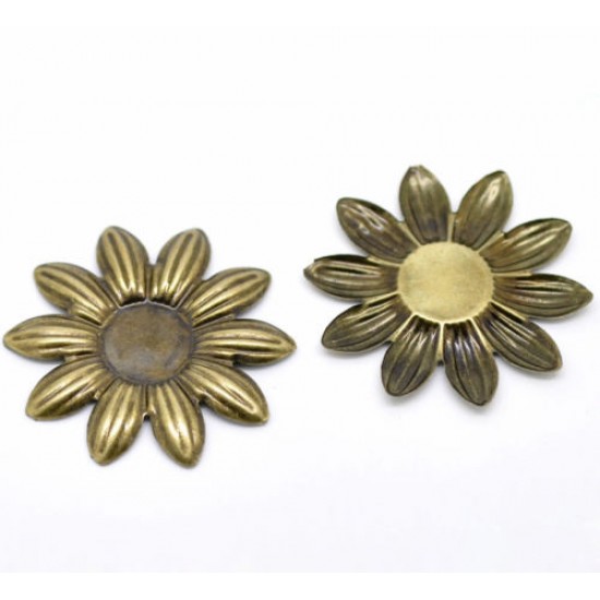 Bronze Filigree Flower Cabochon Setting 