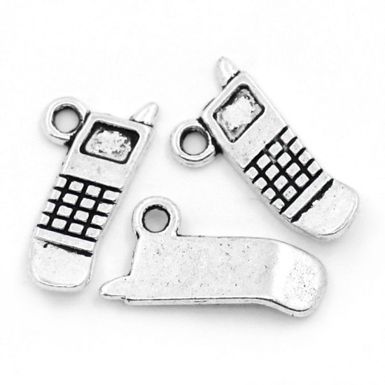 Cell Phone Silver Tone