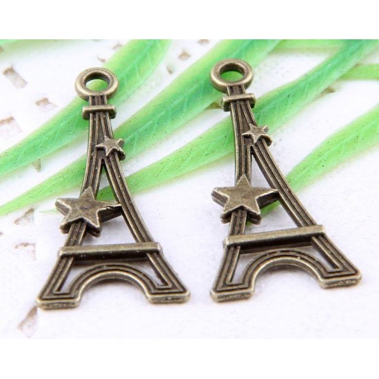 Bronze plated tower charm 