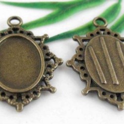 Bronze Plated Photo Frame Pendants