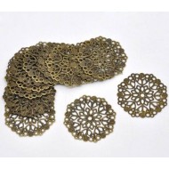 Bronze Tone Filigree Flower