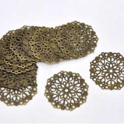 Bronze Tone Filigree Flower