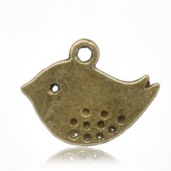 Bronze Bird Charm Pendants 